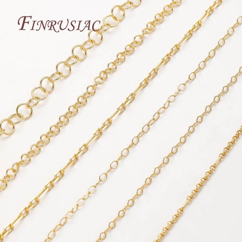 0.5-1 Meter 18K Gold Plated Oval Curb Cuban Chains For Jewelry Making Supplies,DIY Necklace Bracelet Chain Bulk Chains Wholesale