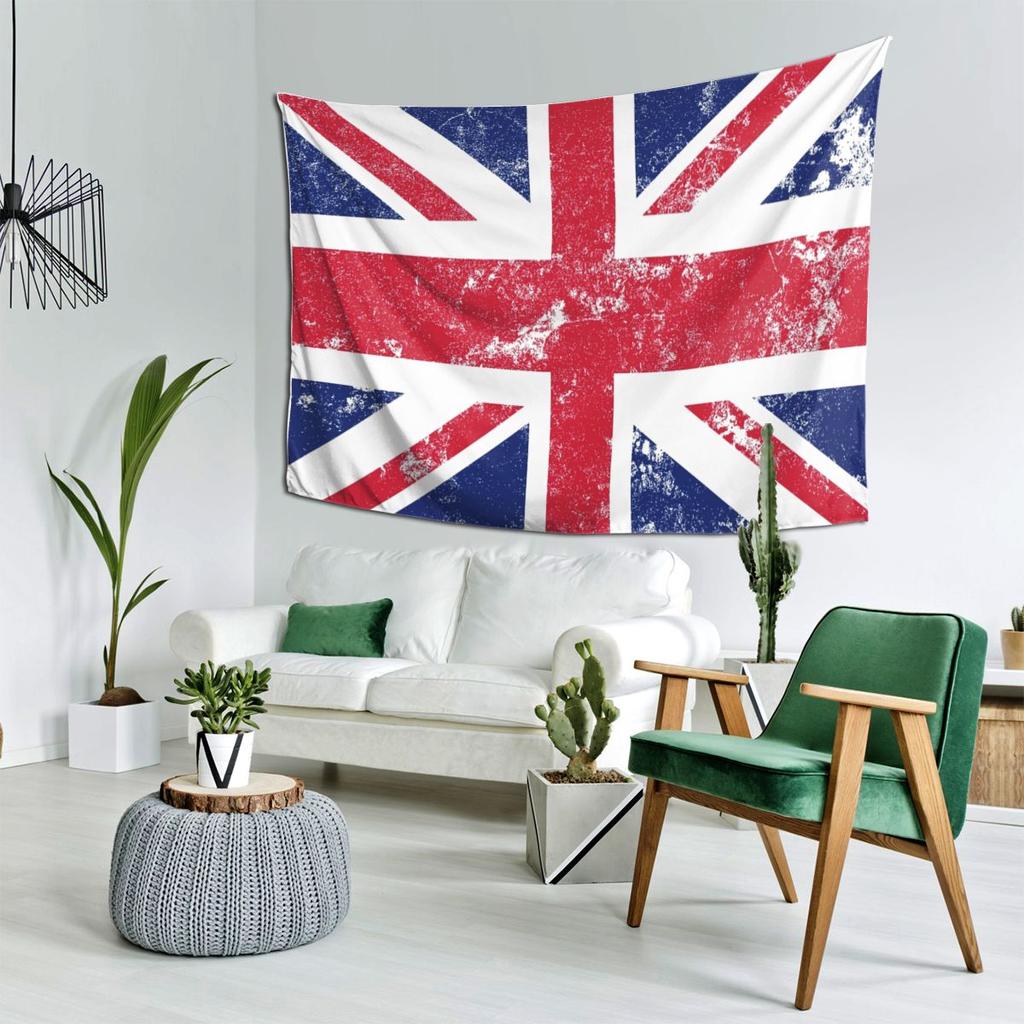 Distressed Union Jack Flag Tapestry Decor Art Aesthetic Tapestries for Living Room Bedroom Home Wall Cloth Wall Hanging