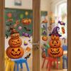 Decorative Window Posters Halloween Cartoon Cling Stickers, Ghost Pumpkin Candy Glass Decals, Self-Adhesive Removable Clings Art for Home Doors
