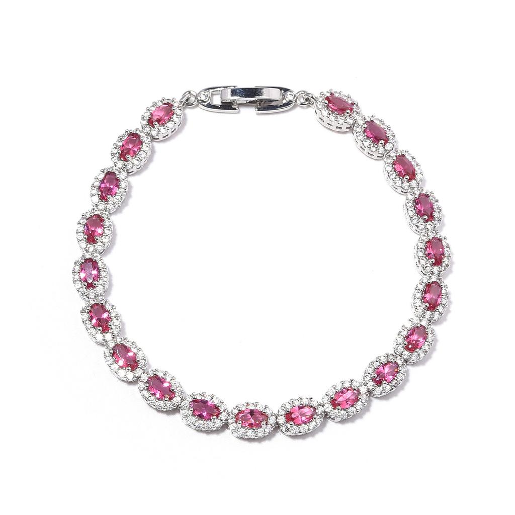 Oval Zircon Bracelet Jewelry Women'S Extension Buckle Simple Women'S Bracelet High-End Jewelry Accessories