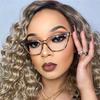 Fashion Cat Eye Transparent Gradient Frame Anti Blue Light Protection Computer Reading Glasses Women Plus Point Sight 0~+6