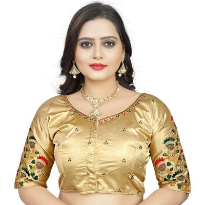 Indian Designer Silk Embroidery Blouse Women's Party Wedding Wear Ethnic Choli