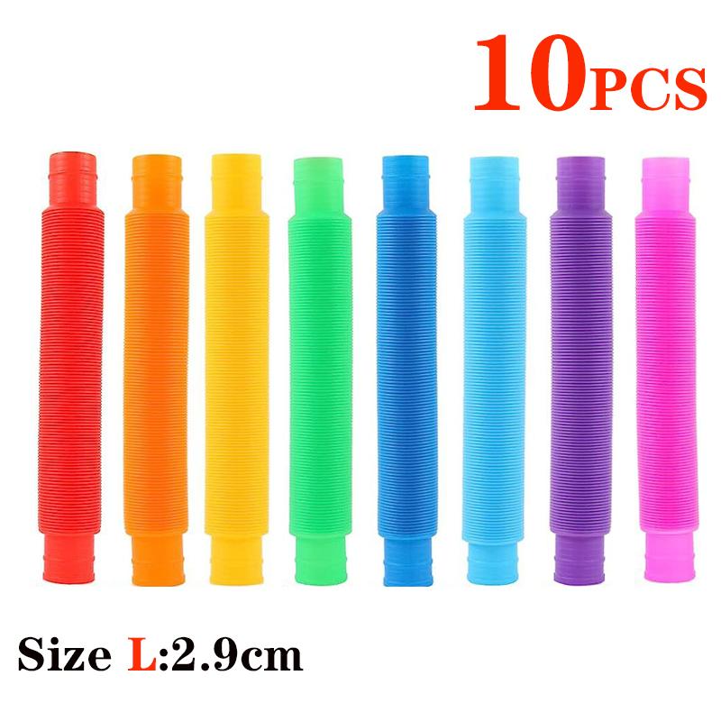 Big Size Pop Tubes Fidget Toys Connectable Extendable Colorful Telescopic Tubes Sensory Toys For Stress Relief Kids Adult Toys