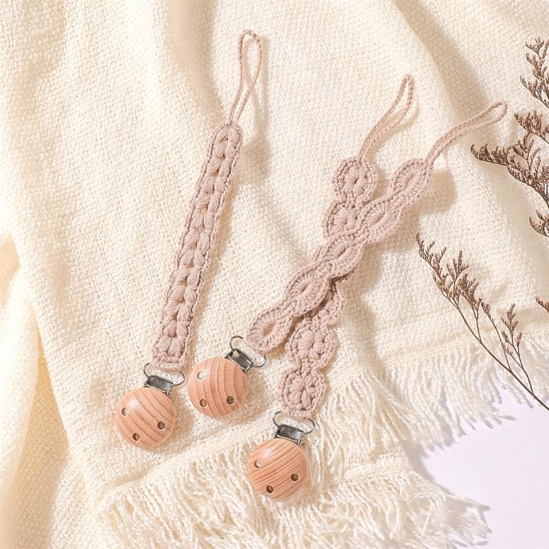 3pcs Newborns Dummy Chain Baby Soother Chain Pacifier Holder Woven Dummy Clip Toddlers Infant Pacifier Strap Baby Supply