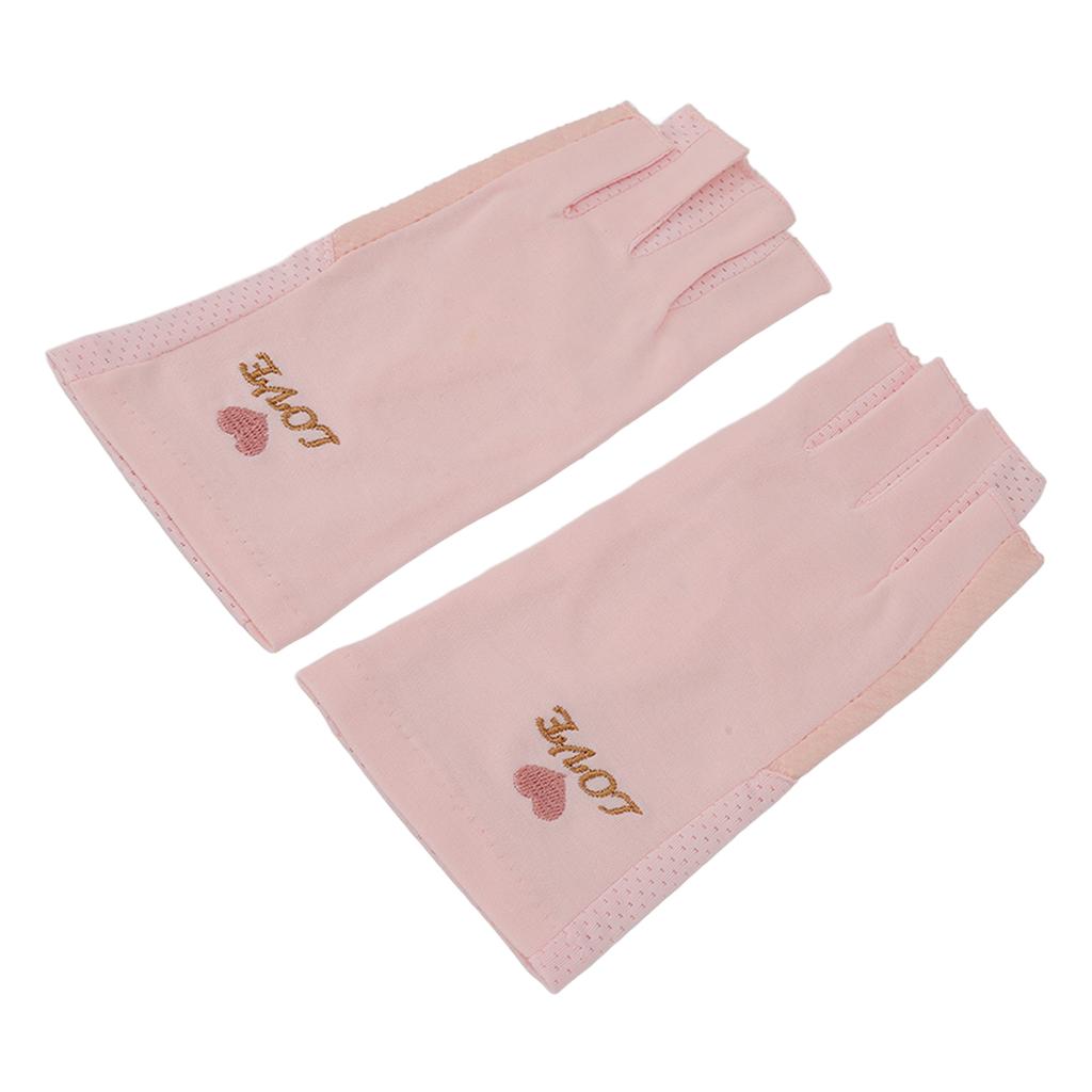 Manicure Gloves UV Protection Stretchy Breathable Fingerless Fiber Cotton Nail Lamp Gloves for Home