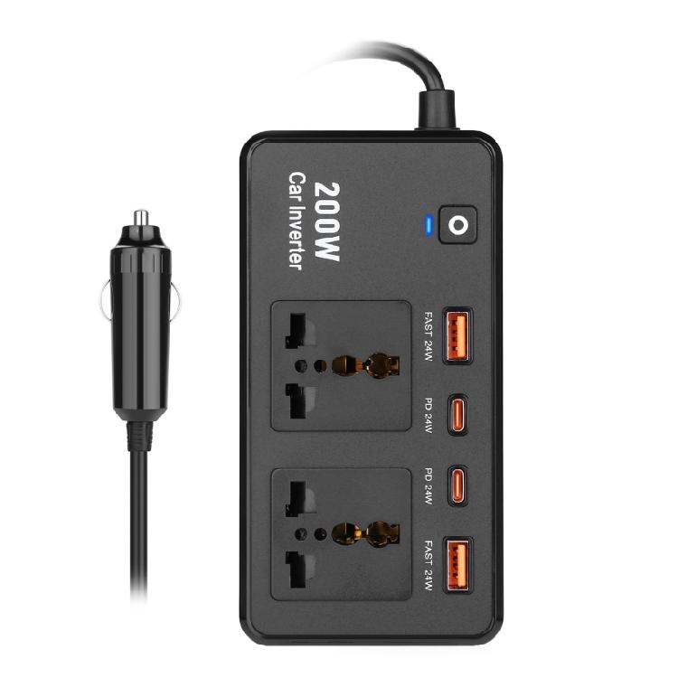

200W Car Power Inverter Converter DC12V to AC220V for Laptops Tablet Phones Camping Travel with Double USB Fast Charging 1