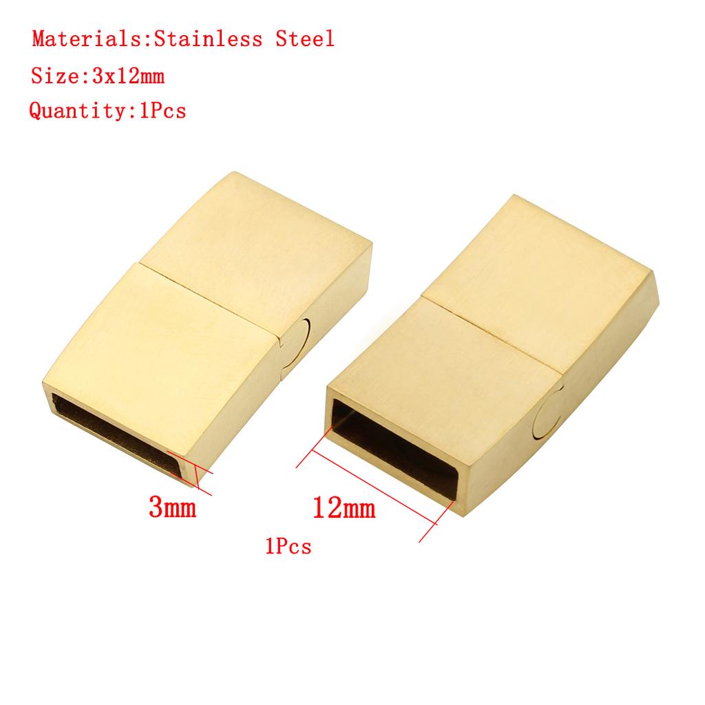 Jewelry Findings Leather Bracelet Clasp DIY Magnet Hook Rhodium Magnetic Clasp Flat Hole 15*3mm