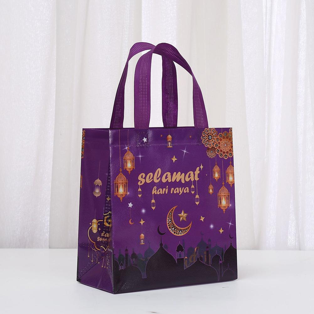 Non-Woven Bags Eid Mubarak Bags Multi-Functional Use Versatile Sizes Vibrant Patterns Versatile Party Favor Bags