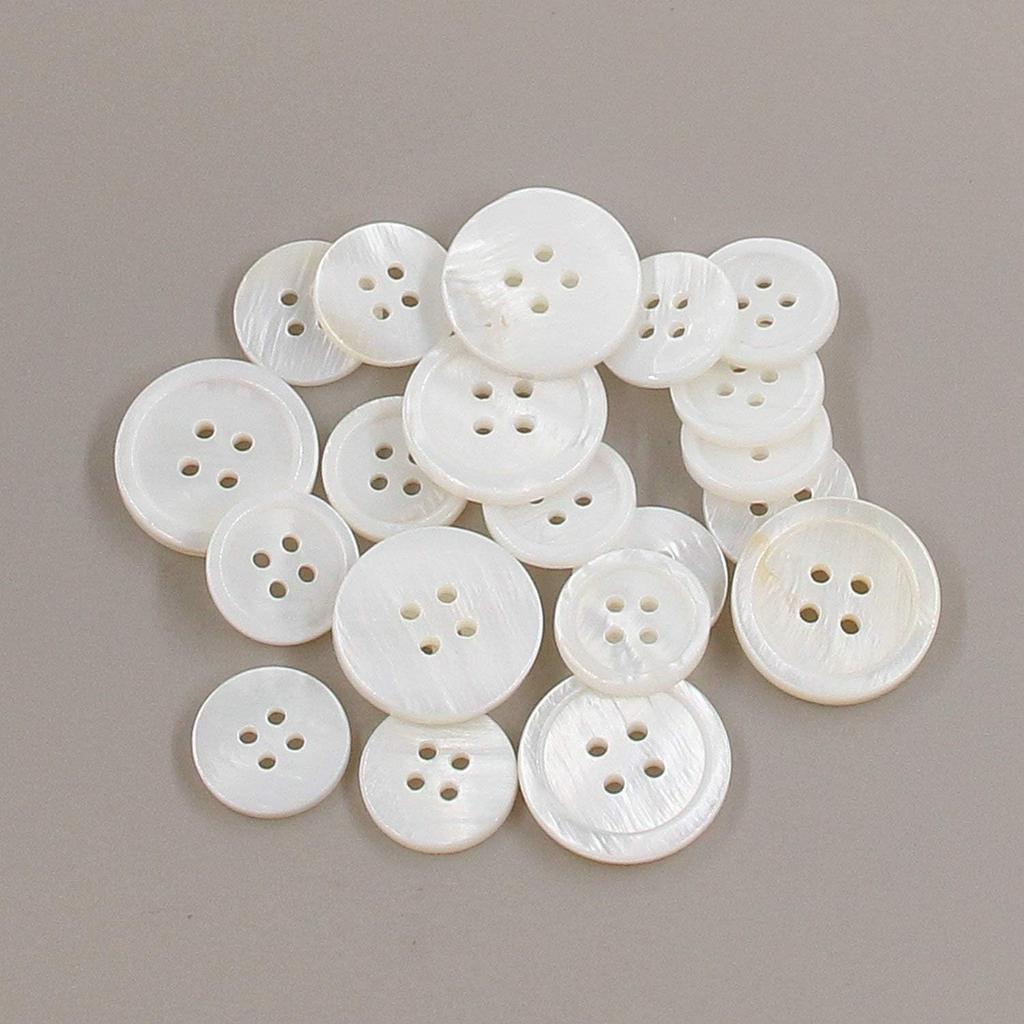 22 Pieces Genuine White Mother of Pearl Blazer Buttons Suit Buttons Set 20mm 15mm Natural White MOP Shell Buttons Bulk for Men (White MOP) Leekayer
