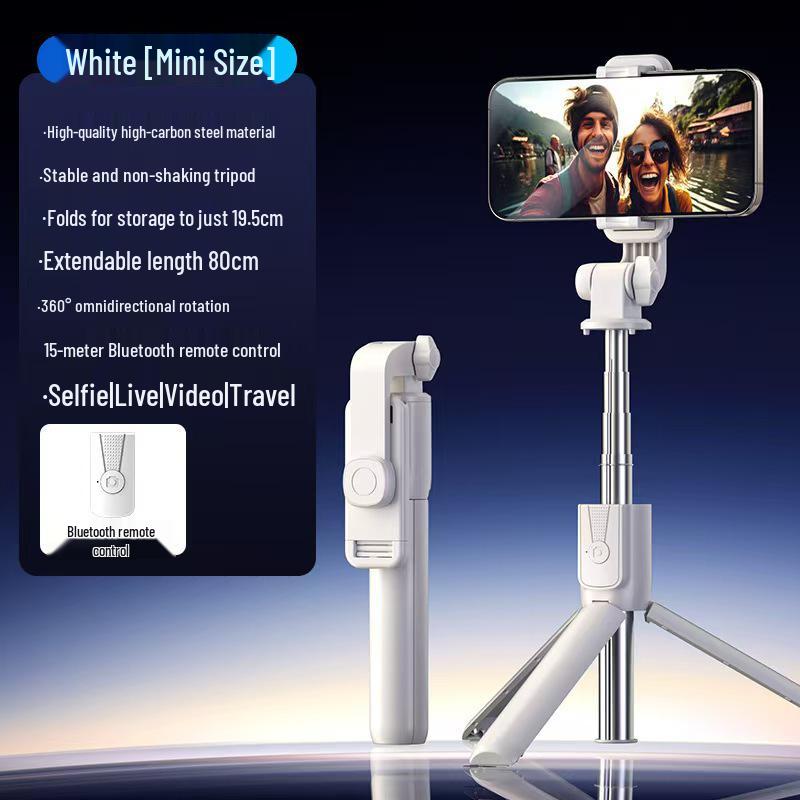 JC25 Portable Bluetooth Selfie Stick with Anti-Shake, Telescopic Tripod for Travel and Live Streaming Photography