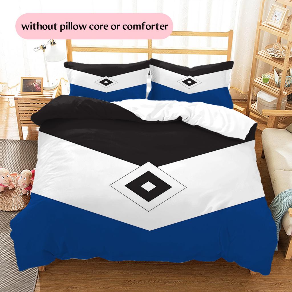 Hamburger SV Pattern Bedding Quilt Set  Home Decoration  Gift (1 * Duvet Cover + 2 * Pillowcase  Without Core)