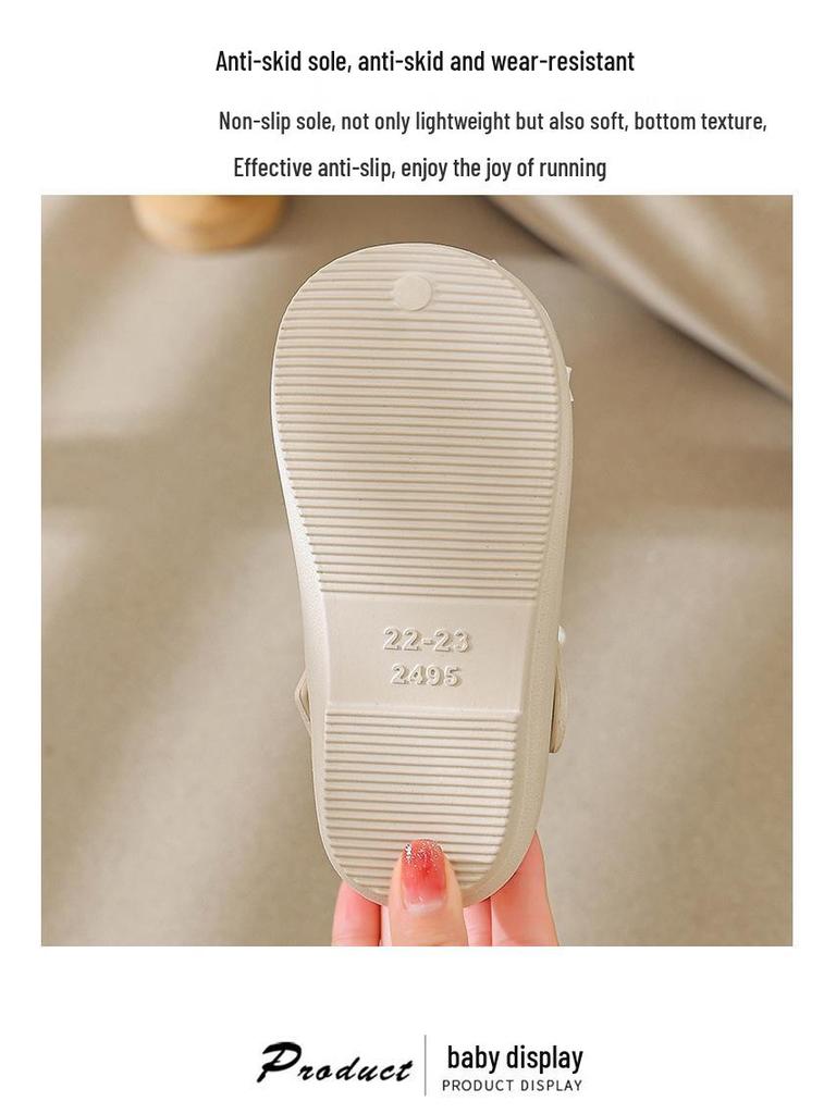 Mädchen Moccasin Sandalen rutschfest Frühling/Herbst 2026 - Weiche Sohle Prinzessinnen Schuhe