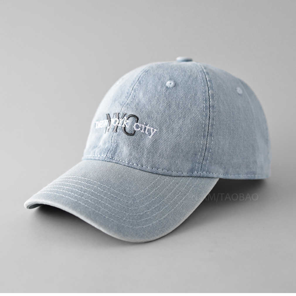Letter Denim Baseball Cap With Adjustable Fit For Sun Protection And Breathability