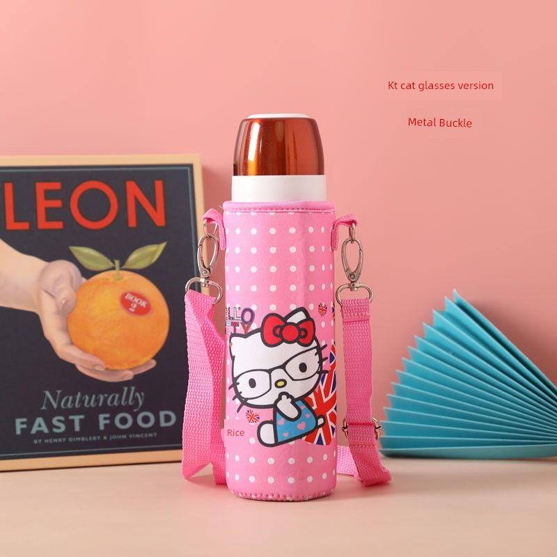 Baihui 500ml Large-Capacity Thermos Cup Cover for Adults, Portable Hand-Held Cross-Body Protective Cover, Anti-Fall