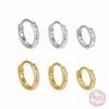 S925 Sterling Silver Simple Inlaid Zircon Geometric Earrings for Women's Fashion Classic Electroplated 18K Gold Earrings