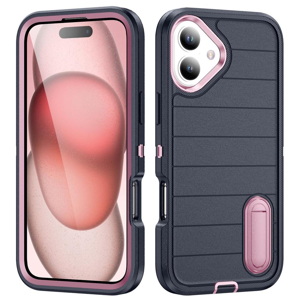 Source Phone Case Hidden PC Stand Protective Case Three In One Flat Stripe for Apple Phone Case