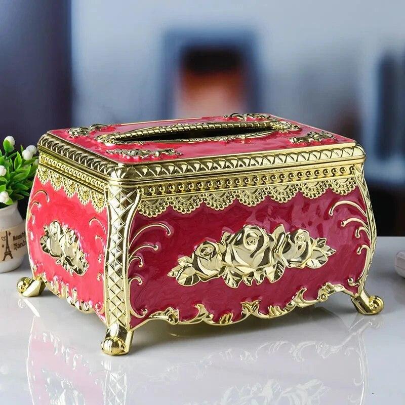 Luxury European Rose Tissue Box Set,tissue Storage Rack Bracket,suitable for Bedrooms,offices,bathrooms,homes,travel,restaurants
