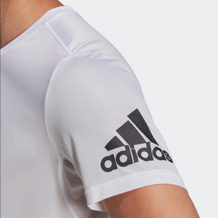 Adidas T Shirts Men's White Crew Neck Moderate Straight Fit HB7471
