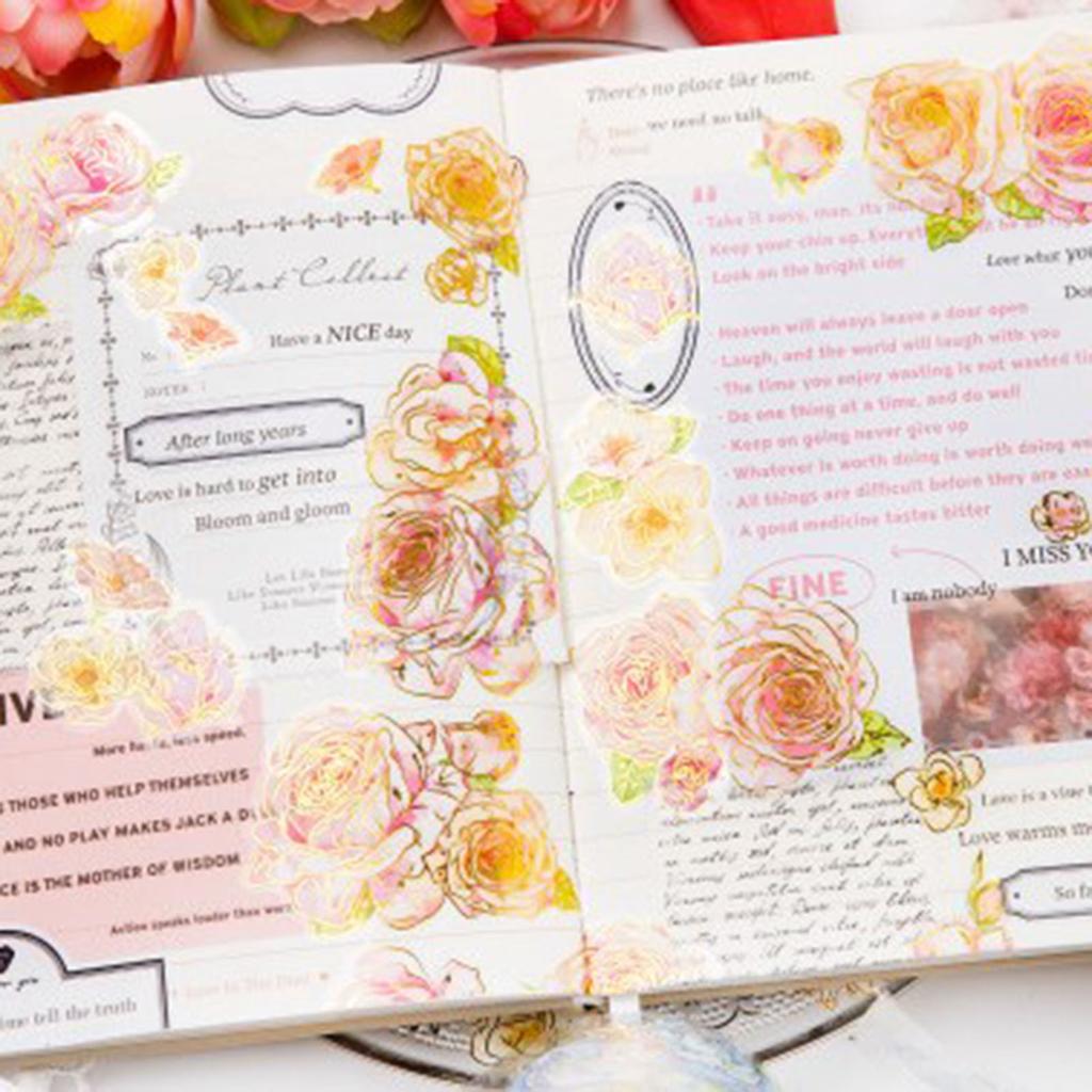 PET Flower Tapes Romantic Versatile Floral Decorative Tape for Journaling Scrapbooking