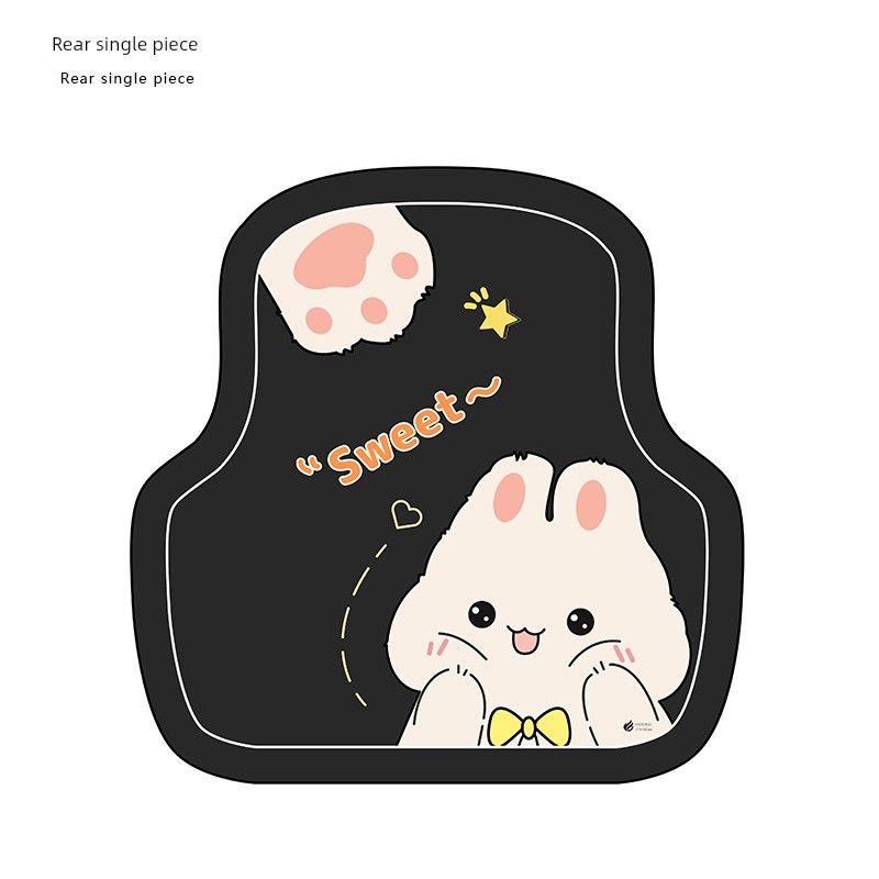 

Car Foot Mat Cartoon Neutral Main Driving Car Mats Non Slip Foot Mat Easy to Clean Special Car Internal Anti-Dirty Car Foot Mat Sweet Bunny - Back Row Single Pack (Diatom Mud)