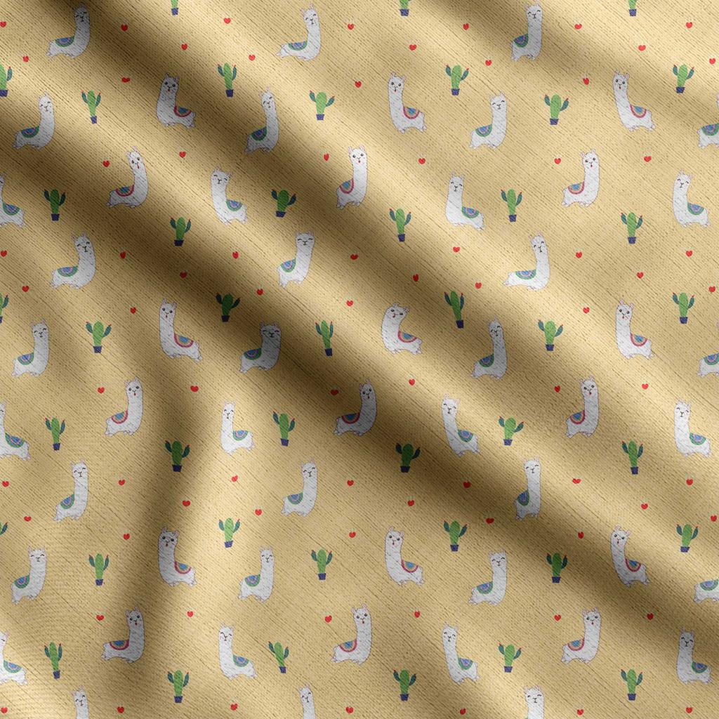 Soimoi Llama Alpaca Print,  Cotton Cambric, Quilting Fabric Sold by The Yard 42 Inch Wide, Medium Weight Cotton Fabric, Sewing  Supplies,