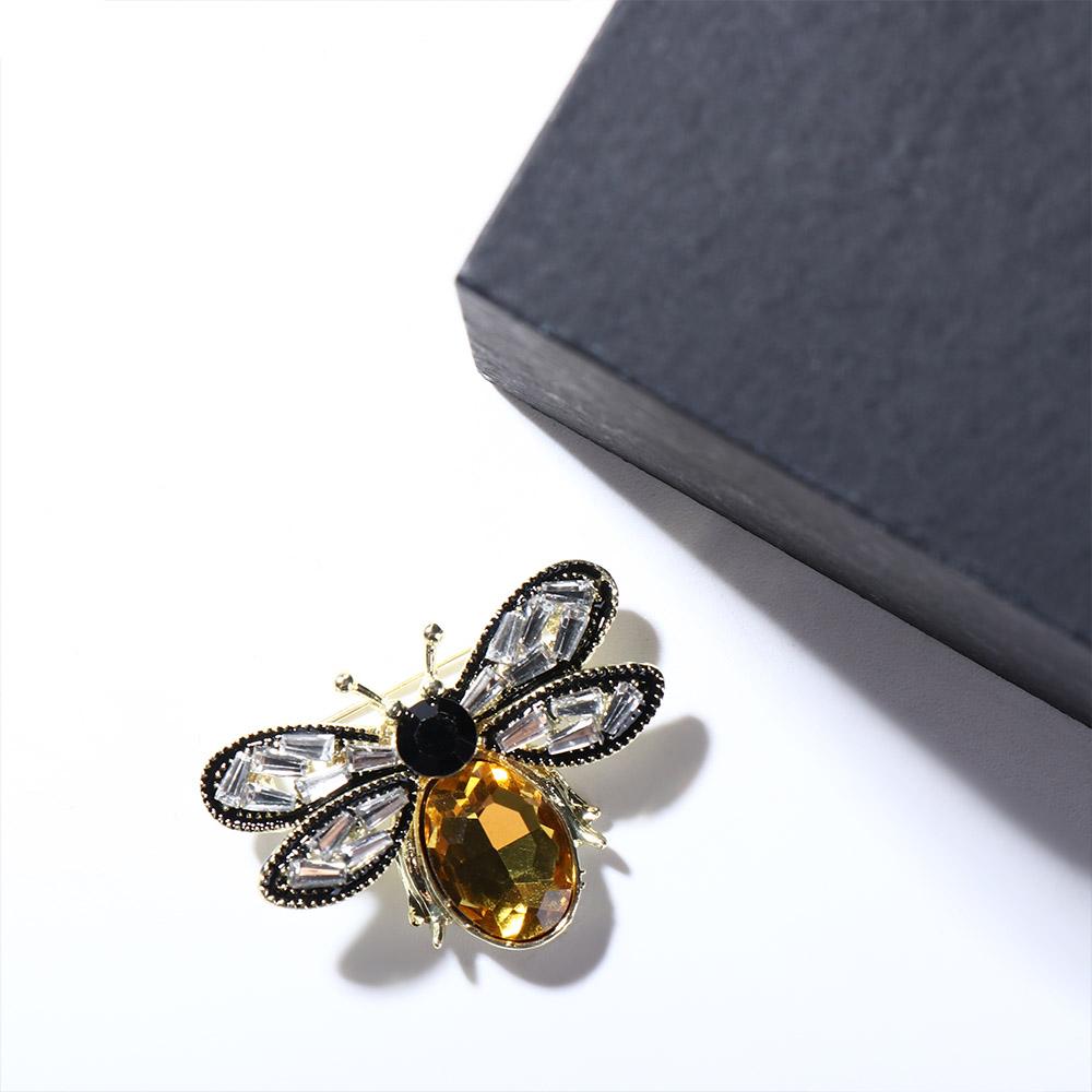 Girl Gifts Zinc Zinc Alloy Bee Corsage Zircon Clothing Accessory Vintage Brooch Fashion Jewelry Women Brooch