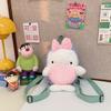 Cartoon Plush Backpack For Girls With Velvet Material And Zipper Closure For Daily Use