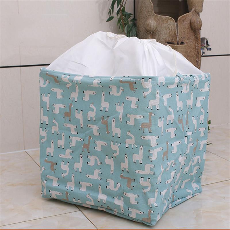 Extra Large Cotton Linen Home Debris Storage Bag Fresh Printed Pattern Clothes Dustproof Organizer Dormitory Quilt Finishing Bag
