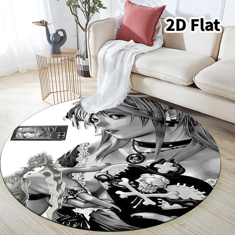 Death Note Round Area Rug Carpet Rug For Living Room Bedroom Sofa Playroom Decor Nonslip Floor Mat