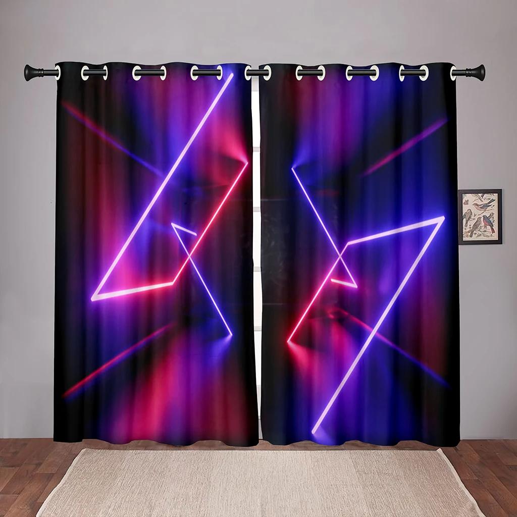Thick Neon Emitted Light Cool Kids Blackout Window Curtain for Bedroom Living Room Bathroom Kicthen Door Hall Home High Shading