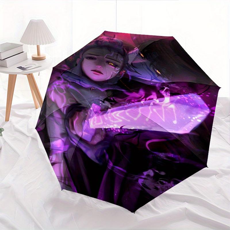 Ombrello pieghevole KPop Demon X con apertura e chiusura automatiche, telaio a 8 stecche e design compatto da viaggio, perfetto per tutte le occasioni | Elegante