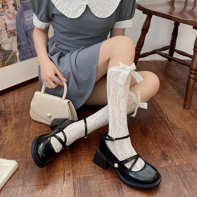 Fashion Women Loafers Retro Brown Mary Jane Shoes Women Pu Leather Thick Heels Lolita Shoes Woman Uniform Pumps Ankle Buckle Heeled Shoe