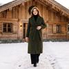 Women's Long Wool Overcoat with Belt - Thick Winter Coat Fitted Outerwear