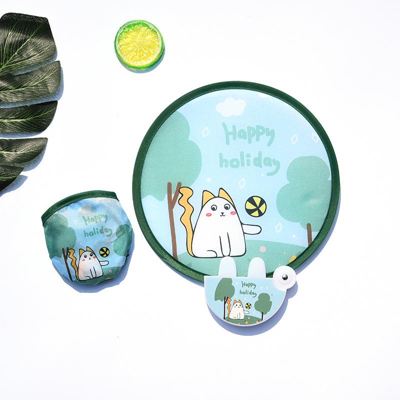 Children's Cartoon Mini Round Folding Fan - Portable and Compact Summer Fan for Kids and Adults