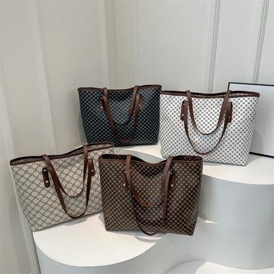 Fashionable Big Bag New Trendy Simple Women's Bag Shoulder Bag Large Capacity Commuting Fashionable Hand-carrying Tote Bag