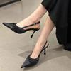 2025 Spring New Brand Women Sandal Fashion Bow-knot Pointed Toe Ladies Elegant Slingback Shoes Thin High Heel Pumps