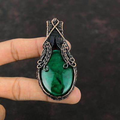 Pendentif labradorite de feu vert pendentif enveloppé de fil de cuivre pendentif antique fait à la main bijoux en cuivre pendentif en pierre précieuse bijoux élégants pour cadeau