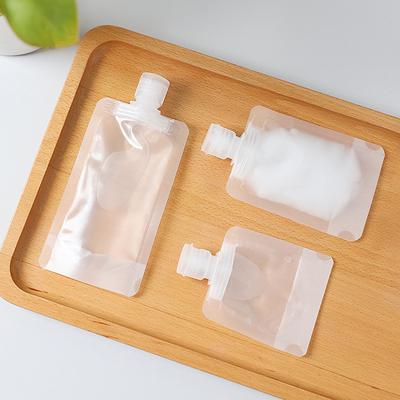 5pcs Portable Travel Storage Bag Fluid Makeup Packing Bag Transparent Flip Cap Packaging Bag Plastic Stand Up Spout Pouch