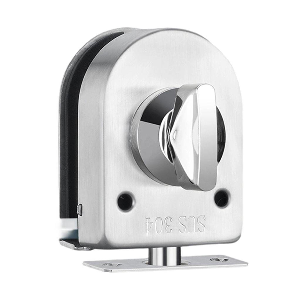 

1pc Frameless Glass Door Lock No Drill Installation For Bathroom Double Swing Doors Outdoor Glass Door Use