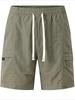 Cotton blend men's casual shorts with drawstring waistband and pants pockets - Lightweight, breathable fabric for summer and outdoor activities