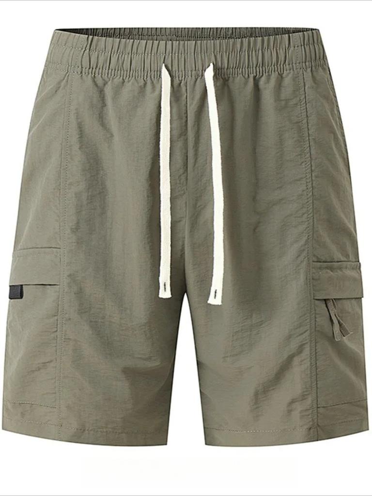 Cotton blend men's casual shorts with drawstring waistband and pants pockets - Lightweight, breathable fabric for summer and outdoor activities