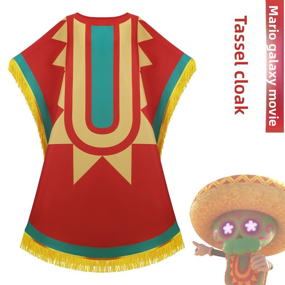 Super Mario Galaxy Cosplay Costume With Flowing Fringe Cape For Role Play Enthusiasts