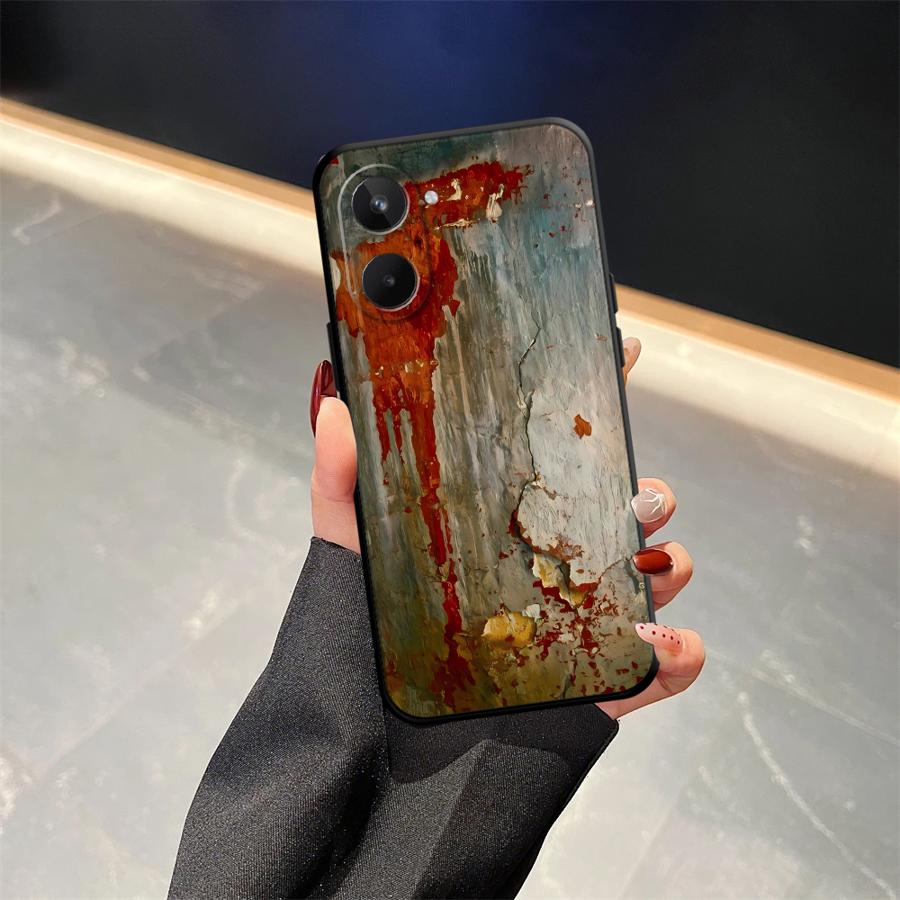 Retro Rust Marks Case for Realme C25 C21 C33 C35 C53 C55 GT Master Neo2 12 14 C15 C12 Nazro 50 50i P3 Ultra 11 Pro Phone Cover