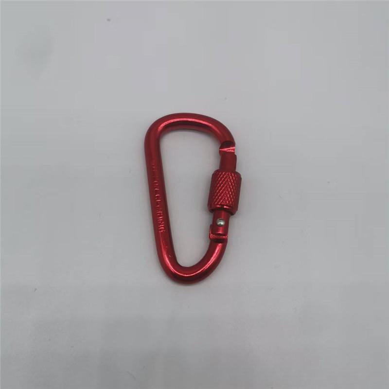 Outdoor Aluminum D Shape Locking Carabiner Keychain Backpack Clip Rope Hook for Camping Hiking Gear Accessories