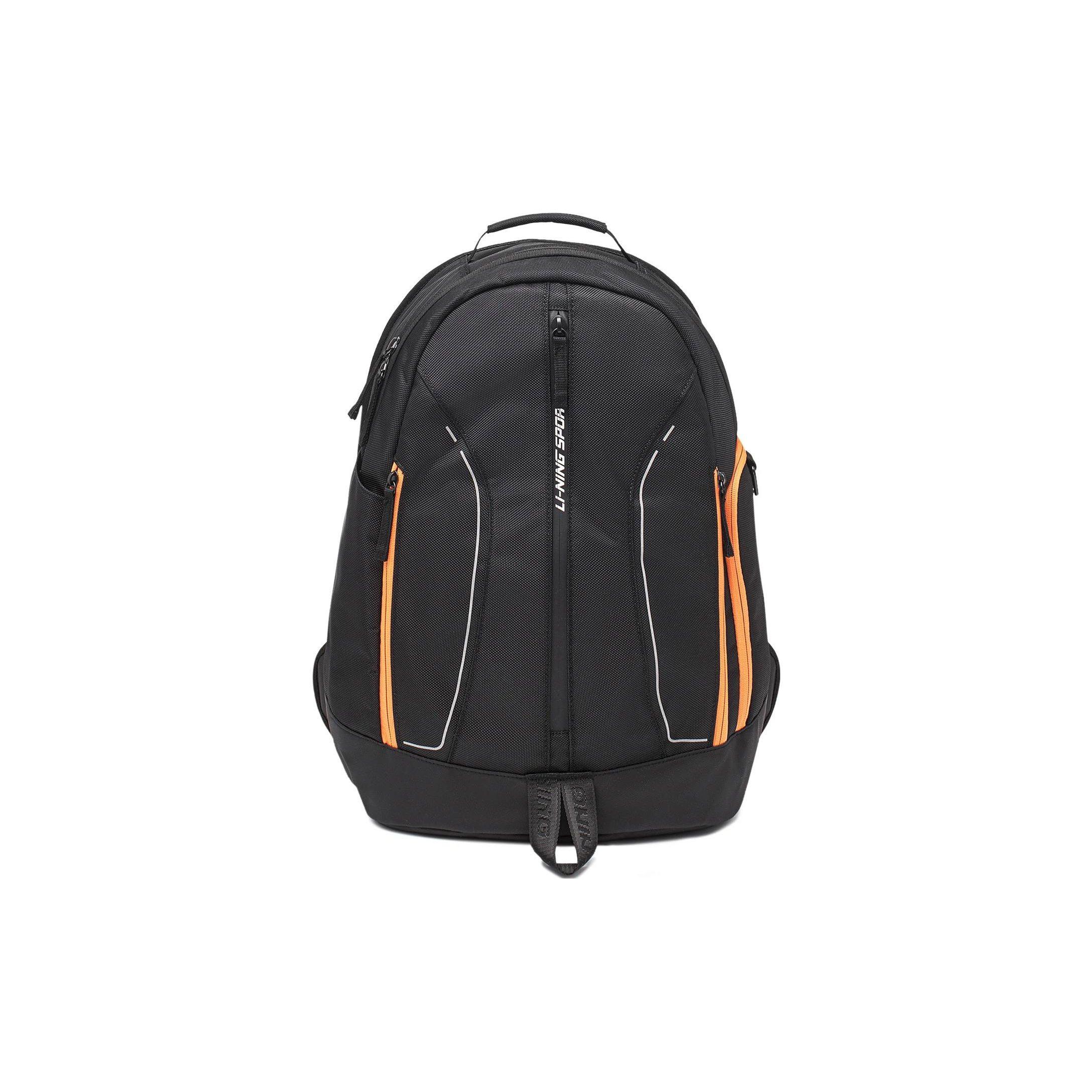 Li Ning Casual Sports Fitness Series Reflective Polyester Backpack Unisex Backpack Black ABST069-1 Black