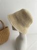 Korean quality handmade straw hat women's simple sunshade bucket hat spring and summer coffee color bucket hat sunscreen hat