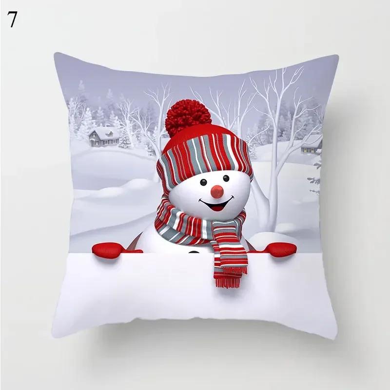 45*45cm Decorative Cushion Cover Christmas Santa Claus Pillow Cover Christmas Decoration Pillowcase Cushions For Sofa Home Gifts