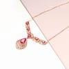 Purple Gold Water Drop Redstone Necklace Rose Gold Plated Luxury Classic Fashion Women'S Collarbone Chain