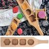 Wooden Moon Cake Mold 4 Flower Pattern Wood Pastry Mold Cake Baking Tools  Mung Bean Cake Ice Skin