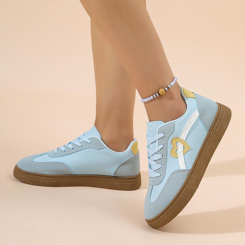 Fashion Spring Autumn Platform Sneakers Women Fashion Mixed Colors Lace-Up Sport Shoes Woman Comfortable Non Slip Flat Trainers Female